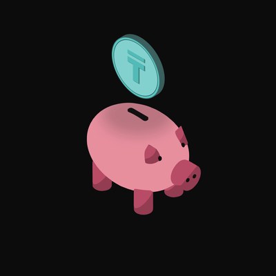 Kazakhstani Tenge Floating Over a Piggy Bank - animated icon from Crypto & Currency Piggy Bank Float