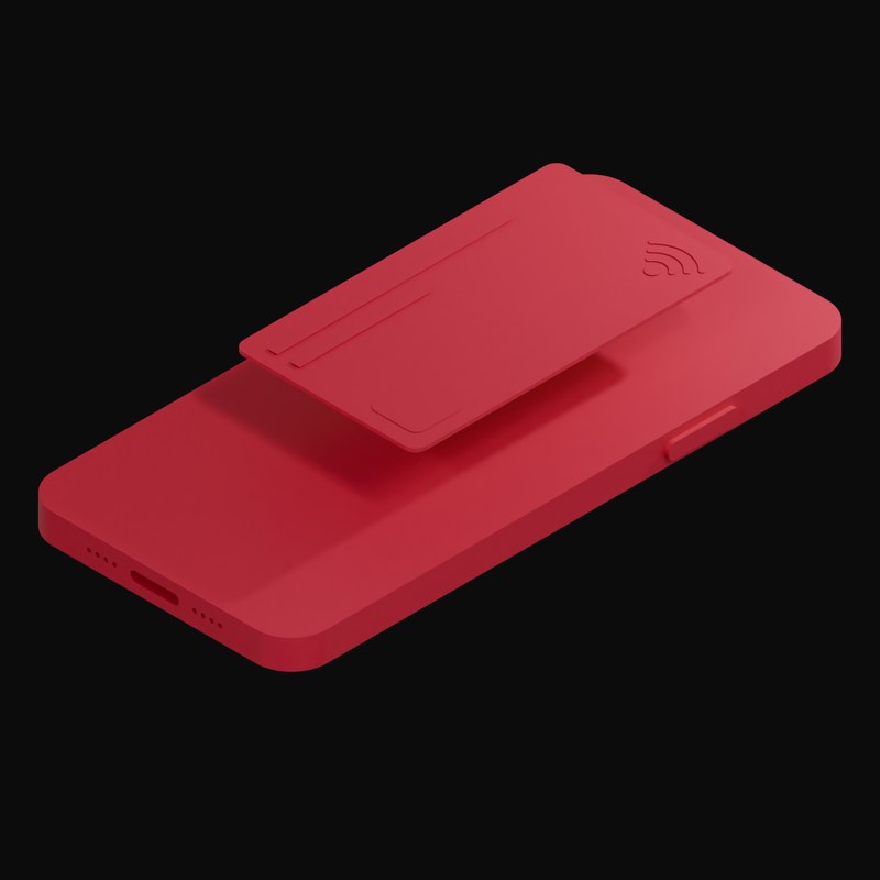Crimson Credit Card and Phone 3D Icon - 3D icon from Credit Card and Phone 3D Icons