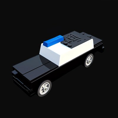 Toy Brick Police Car - Clay 2 - 3D icon from Toy Brick Vehicles - Clay