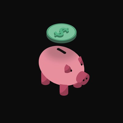 Colombian Peso Floating Over a Piggy Bank (Back) - animated icon from Crypto & Currency Piggy Bank Float