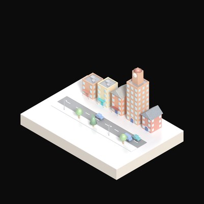 Isometric City Scene Motion Icons - 14 Lottie assets
