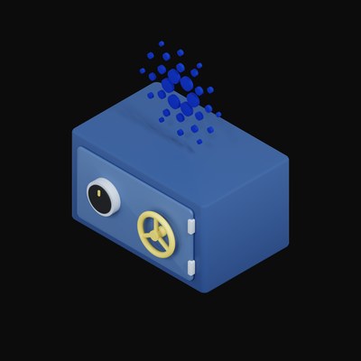 Cardano Floating Over a Safe - 3D icon from Crypto & Currency Safe Float