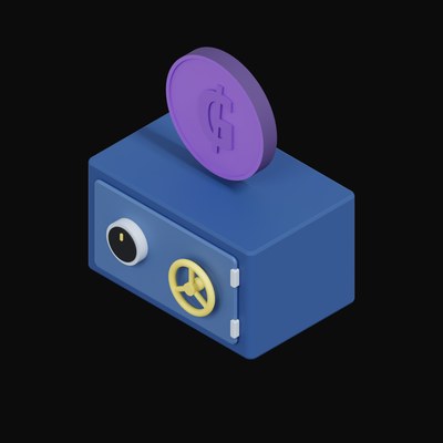 Paraguayan Guarani Floating Over a Safe - 3D icon from Crypto & Currency Safe Float