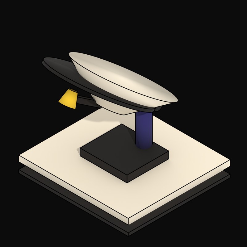 Cream Satellite Dish on a Plum Mast - 3D icon from Neo Brutalist AI Hardware