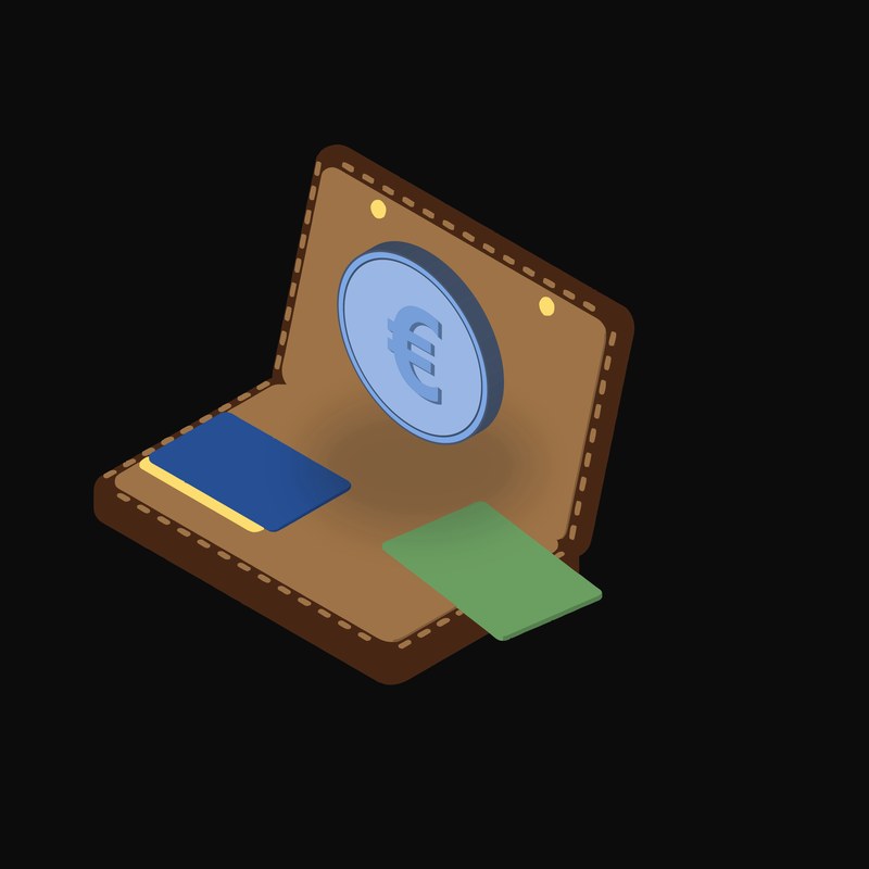 Euro Floating Over a Wallet - illustration from Crypto & Currency Wallet Float