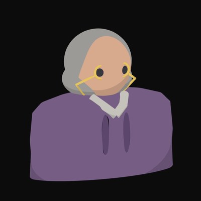 Librarian in a Purple Cardigan with Glasses on a Chain Animated Icon - animated icon from People and Profession Avatar Animated Icons
