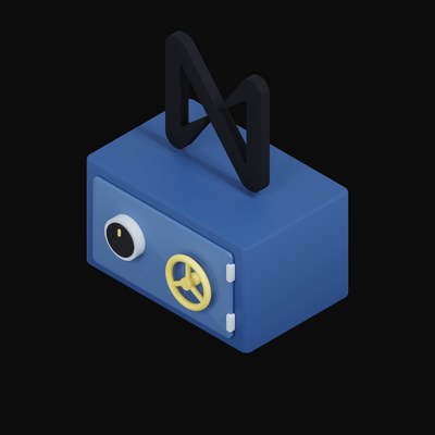 NEAR Floating Over a Safe - 3D icon from Crypto & Currency Safe Float