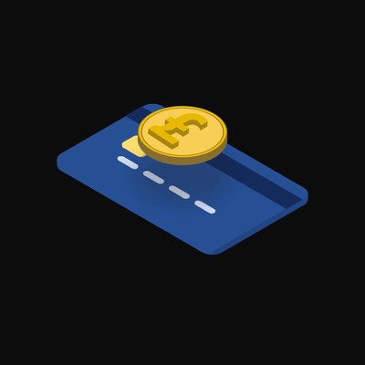 British Pound Floating Over a Credit Card (Back) - animated icon from Crypto & Currency Credit Card Float
