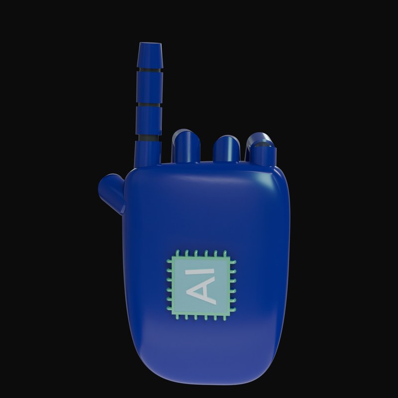 Navy Pointing Up Robot Hand 3D Icon - 3D icon from Robot Hand Gestures 3D Icons