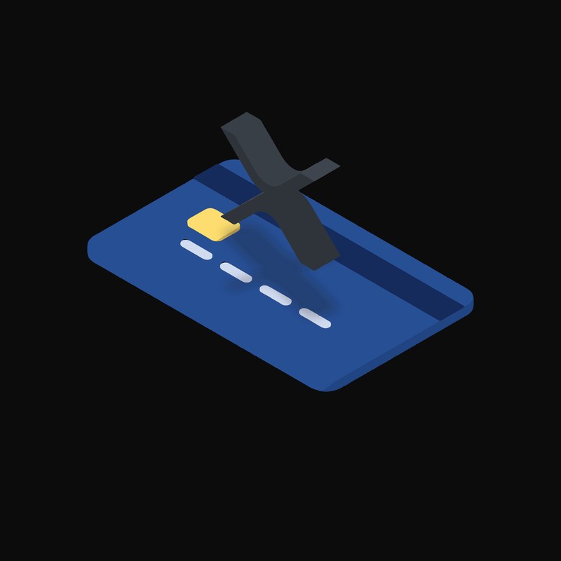 XRP Floating Over a Credit Card - illustration from Crypto & Currency Credit Card Float