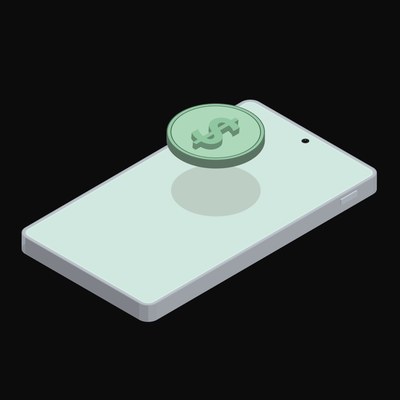 Phone US Dollar Floating Back - animated icon from Crypto and World Currency Phone Float