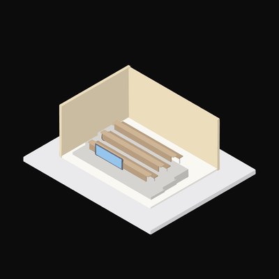 Lecture Hall Tiered Seating - illustration from Interior Scene Icons