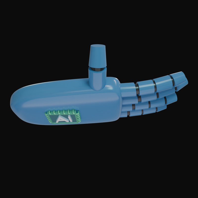 Steel Blue Holding Robot Hand 3D Icon - 3D icon from Robot Hand Gestures 3D Icons