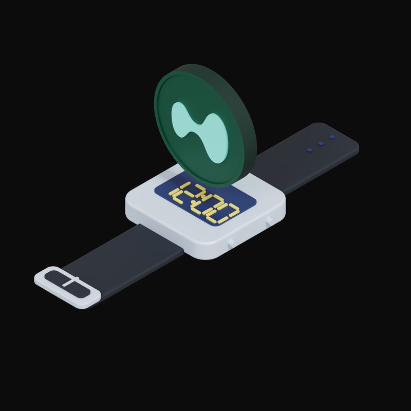 Hyperliquid Floating Over a Watch - 3D icon from Crypto & Currency Watch Float