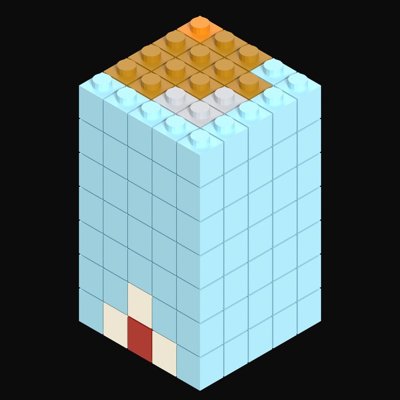 Toy Brick Brick Walk-Up Apartments - 3D icon from Toy Brick City