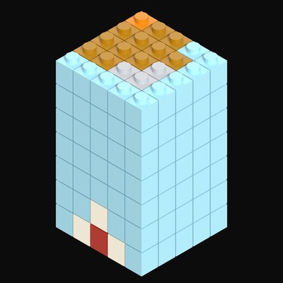 Toy Brick Brick Walk-Up Apartments - 3D icon from Toy Brick City