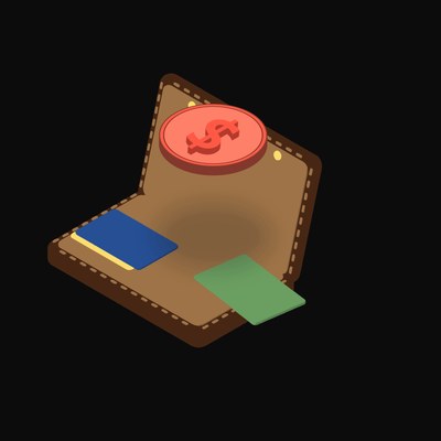 Singapore Dollar Floating Over a Wallet (Back) - illustration from Crypto & Currency Wallet Float