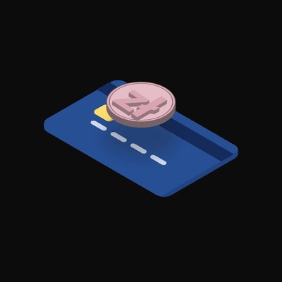Polish Zloty Floating Over a Credit Card (Back) - animated icon from Crypto & Currency Credit Card Float