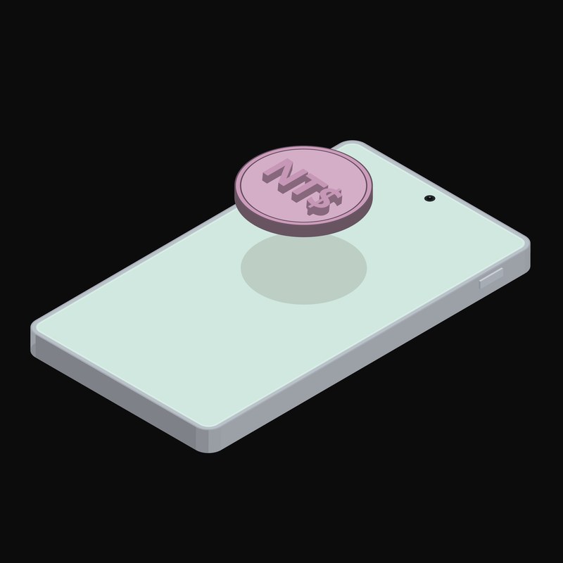 Phone New Taiwan Dollar Floating Back - illustration from Crypto and World Currency Phone Float
