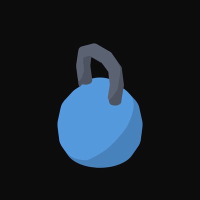 Blue Cast Iron Kettlebell Animated Icon - animated icon from Fitness and Gym Equipment Animated Icons