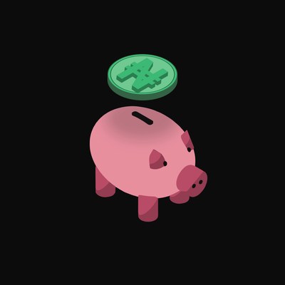 Nigerian Naira Floating Over a Piggy Bank (Back) - animated icon from Crypto & Currency Piggy Bank Float