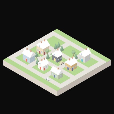 Village Green - illustration from Isometric City Scene Illustrations