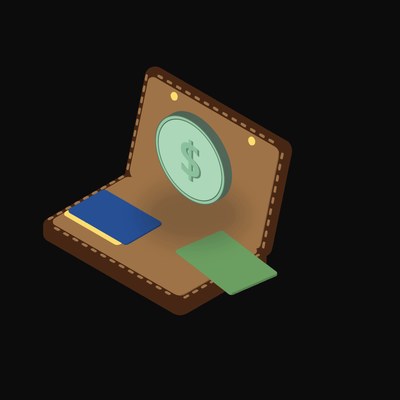 US Dollar Floating Over a Wallet - illustration from Crypto & Currency Wallet Float
