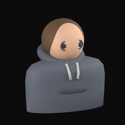 Developer in a Dark Hoodie with Round Glasses - 3D icon from People and Profession Avatars 3D Icons