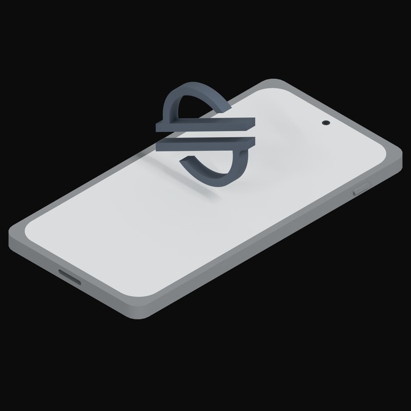 Phone Stellar Floating - 3D icon from Crypto and World Currency Phone Float