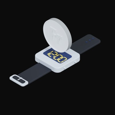 Swiss Franc Floating Over a Watch - 3D icon from Crypto & Currency Watch Float