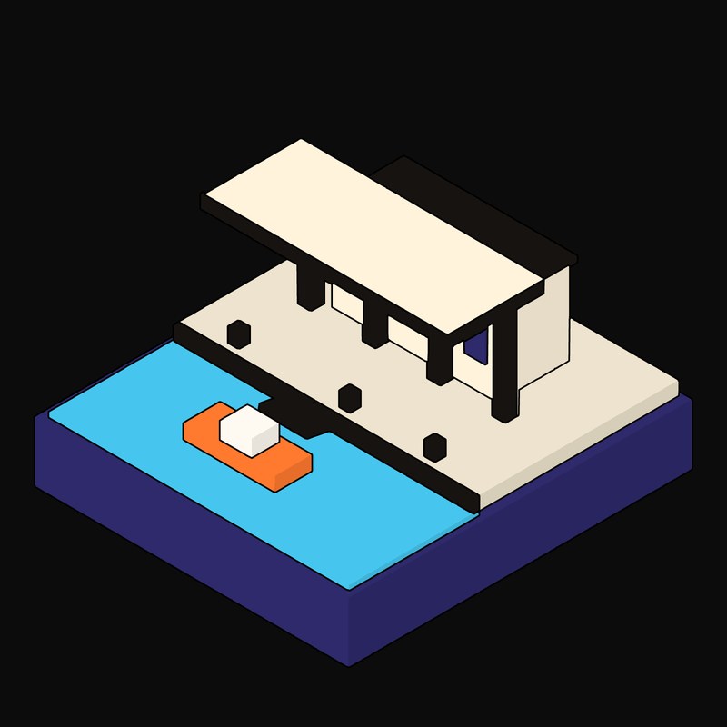 Lime Ferry Terminal Canopy Cantilevered Over the Dock Animated Icon - animated icon from Neo Brutalist Scenes Motion Icons