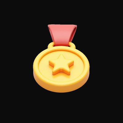 Gold Winner Medal - 3D icon from World Cup Football Season