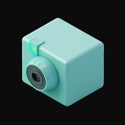 Teal Instant Camera - 3D icon from Retro Tech & Devices