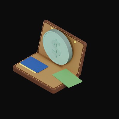 Mexican Peso Floating Over a Wallet - 3D icon from Crypto & Currency Wallet Float
