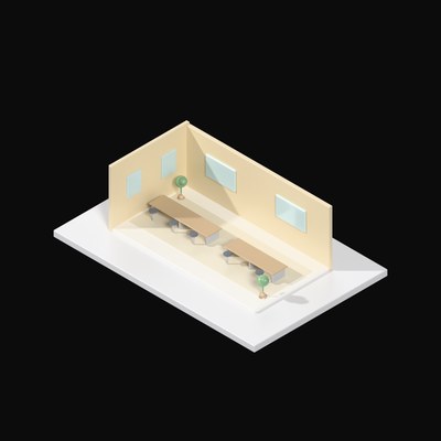 Coworking Hot-Desk Floor - 3D icon from Interior Scenes