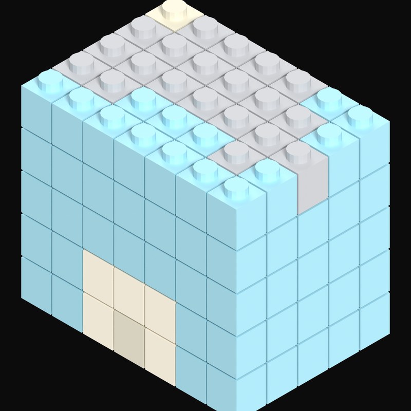 Toy Brick City Block with Billboard - 3D icon from Toy Brick City