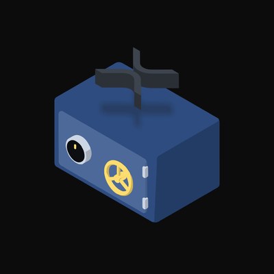 XRP Floating Over a Safe (Back) - animated icon from Crypto & Currency Safe Float