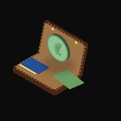 Costa Rican Colon Floating Over a Wallet - illustration from Crypto & Currency Wallet Float