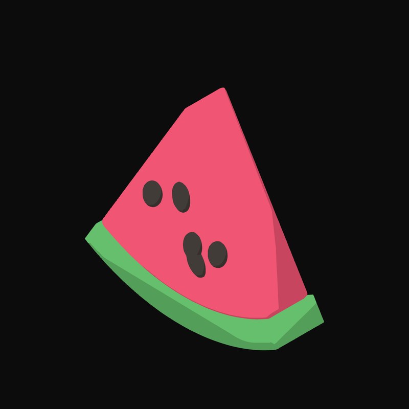 Watermelon Wedge Animated Icon - animated icon from Clay Food Motion Icons