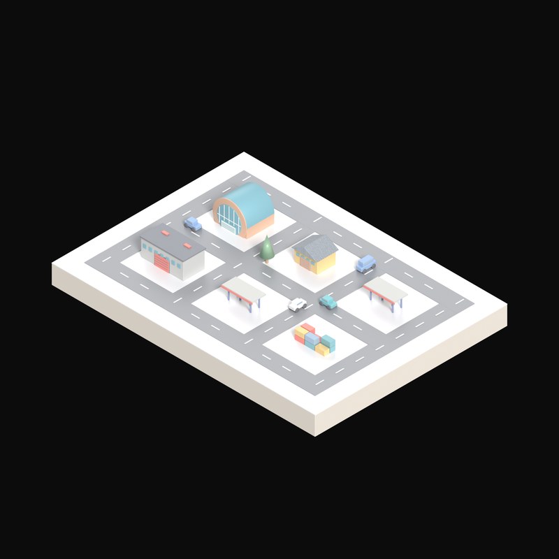 Train Shed Terminus - 3D icon from Industry and Transport Scenes