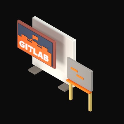 GitLab Pipeline on a Wall Display - 3D icon from Isometric Developer Stack Desks 3D Icons
