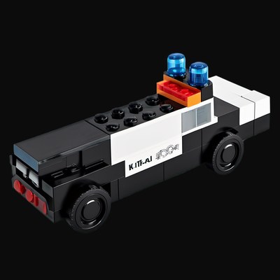 Toy Brick Police Car - Plastic 4 - 3D icon from Toy Brick Vehicles - Plastic