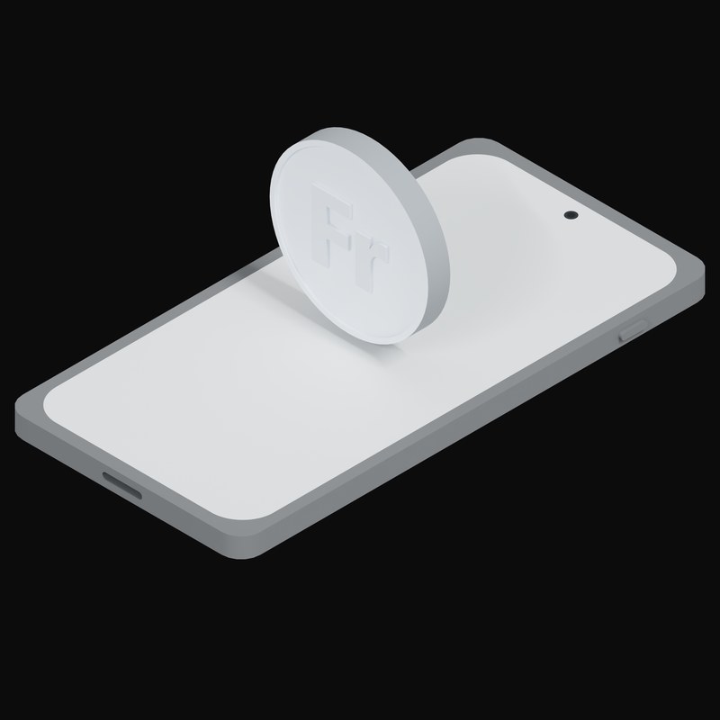 Phone Swiss Franc Floating - 3D icon from Crypto and World Currency Phone Float
