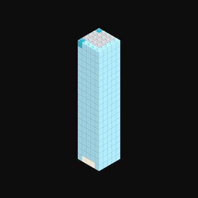 Toy Brick Broadcast Tower with Antenna Mast - 3D icon from Toy Brick City