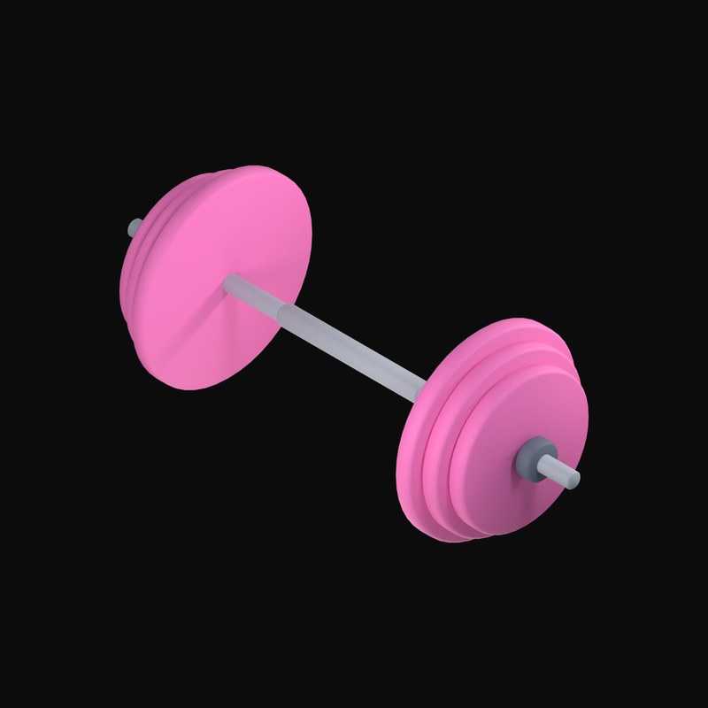 Loaded Barbell with Weight Plates - 3D icon from Fitness and Gym Equipment 3D Icons