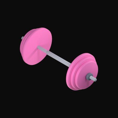 Loaded Barbell with Weight Plates - 3D icon from Fitness and Gym Equipment 3D Icons