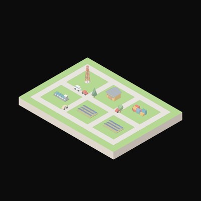 Solar Array Farm - illustration from Isometric AI Infrastructure Scene Icons