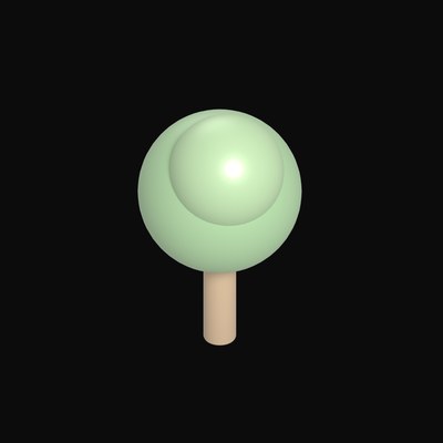 Round Shade Tree - 3D icon from Clay Street Props