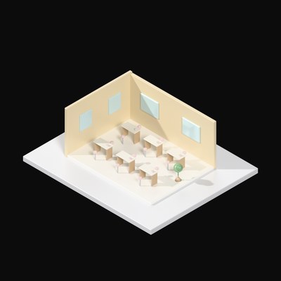 Nail Bar Table Row - 3D icon from Interior Scenes