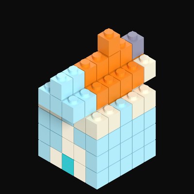 Toy Brick Narrow Townhouse Cottage - 3D icon from Toy Brick City